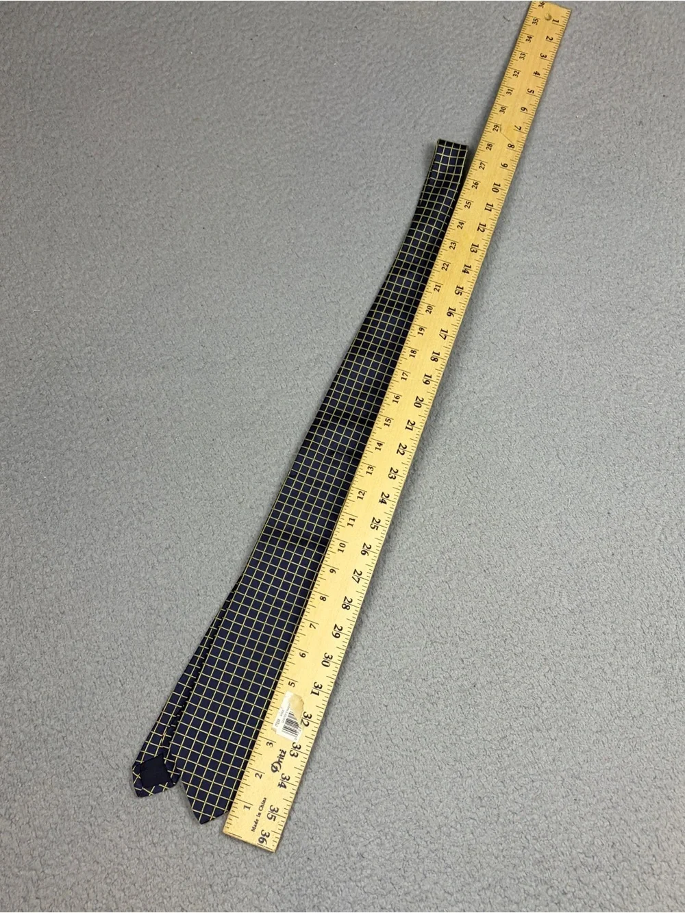 Brooks Brothers Makers Neck Tie Navy with Yellow Grid Silk Made in USA